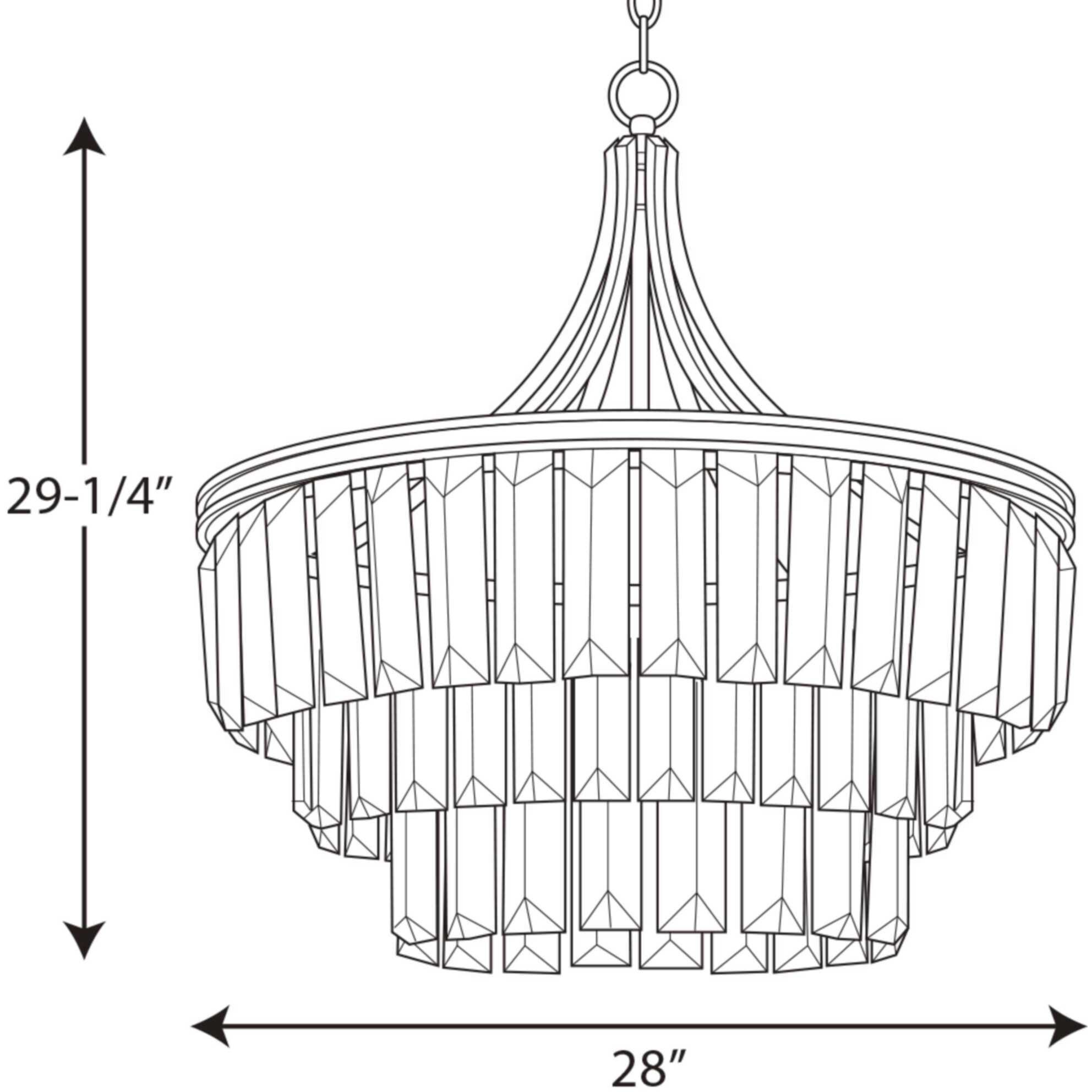 Benedict 6 Light 28 inch Silver Ridge Pendant Ceiling Light, Design Series