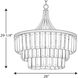 Benedict 6 Light 28 inch Silver Ridge Pendant Ceiling Light, Design Series