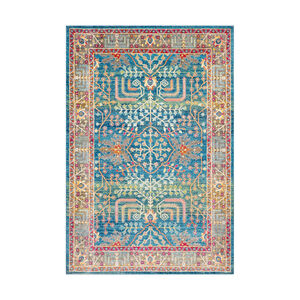 Cara 90 X 63 inch Sky Blue/Bright Blue/Navy/Lime/Camel/Dark Brown Rugs, Rectangle