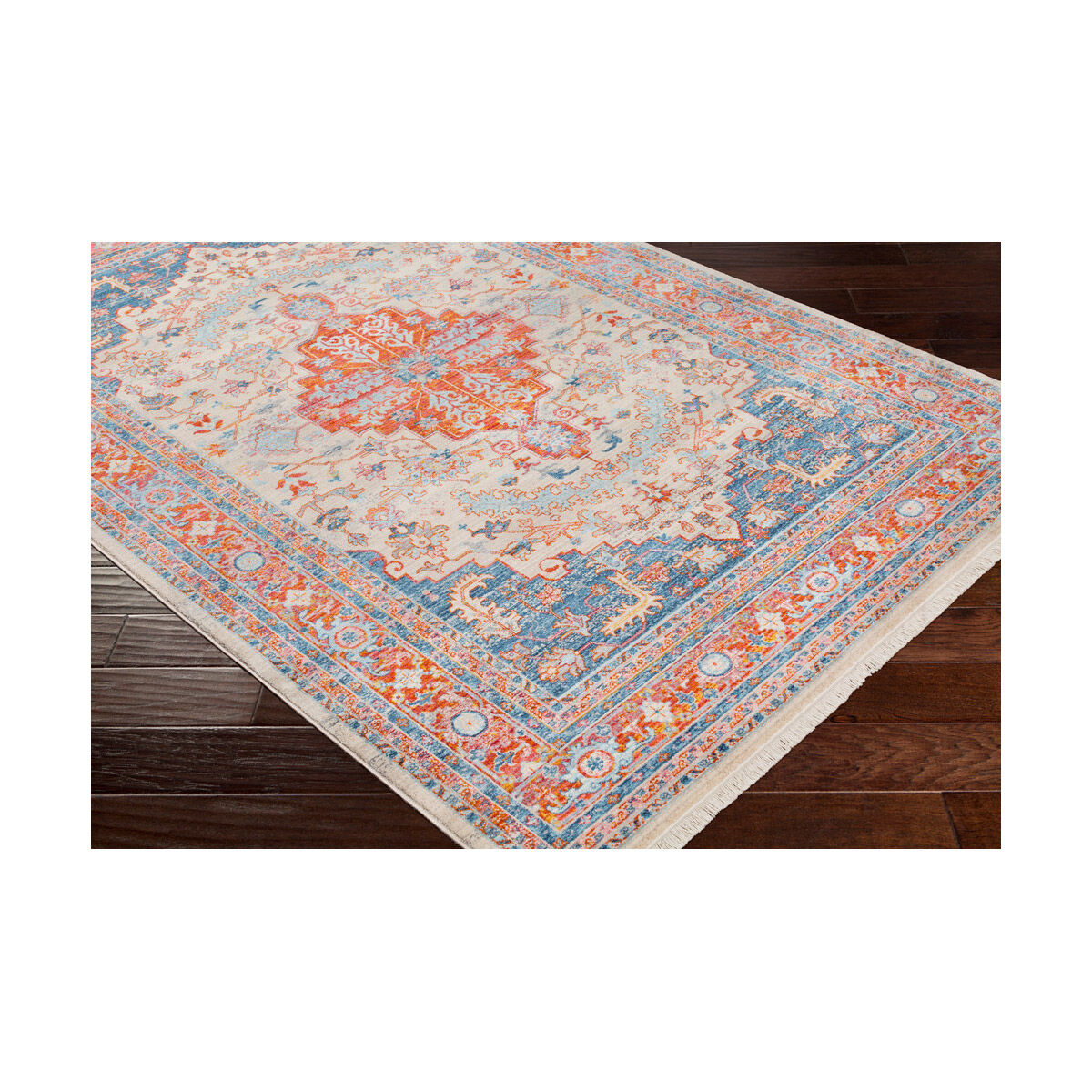 Preston 59 X 31 inch Pale Pink/Rose/Beige/Sky Blue/Cream/Burnt Orange Rugs, Rectangle