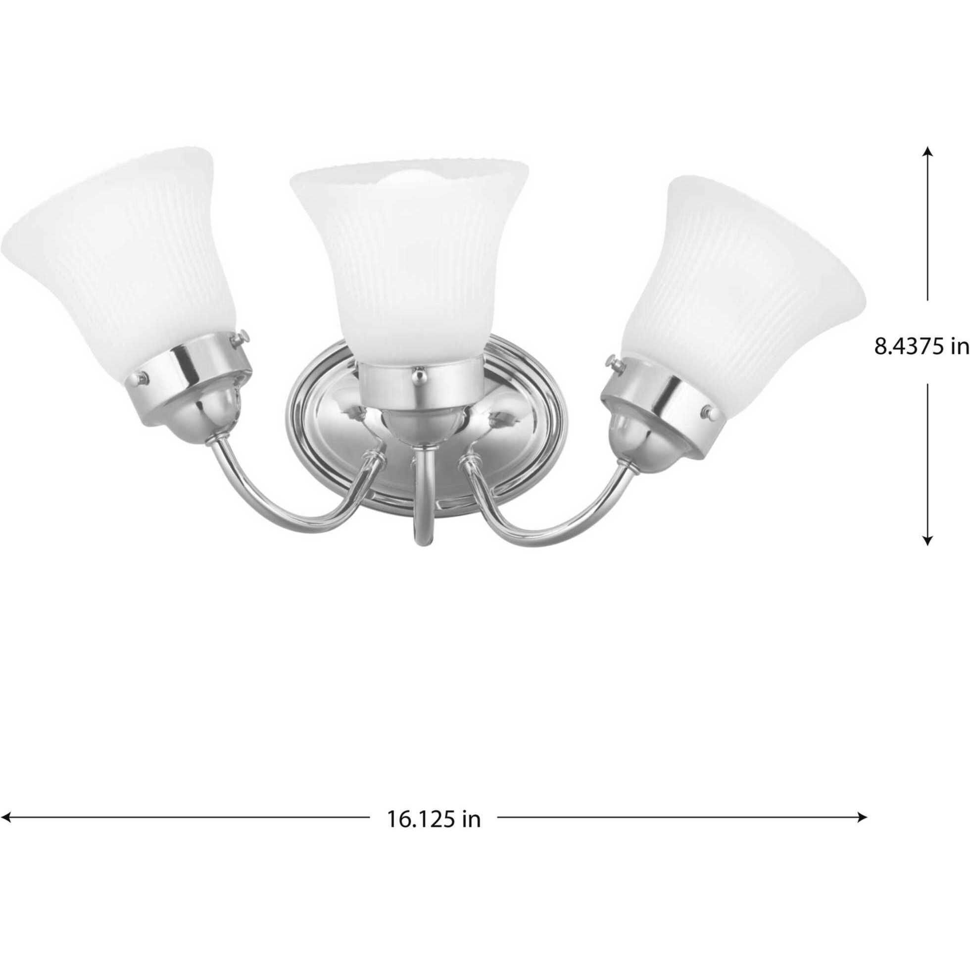 Clarence 3 Light 16 inch Polished Chrome Bath Vanity Wall Light