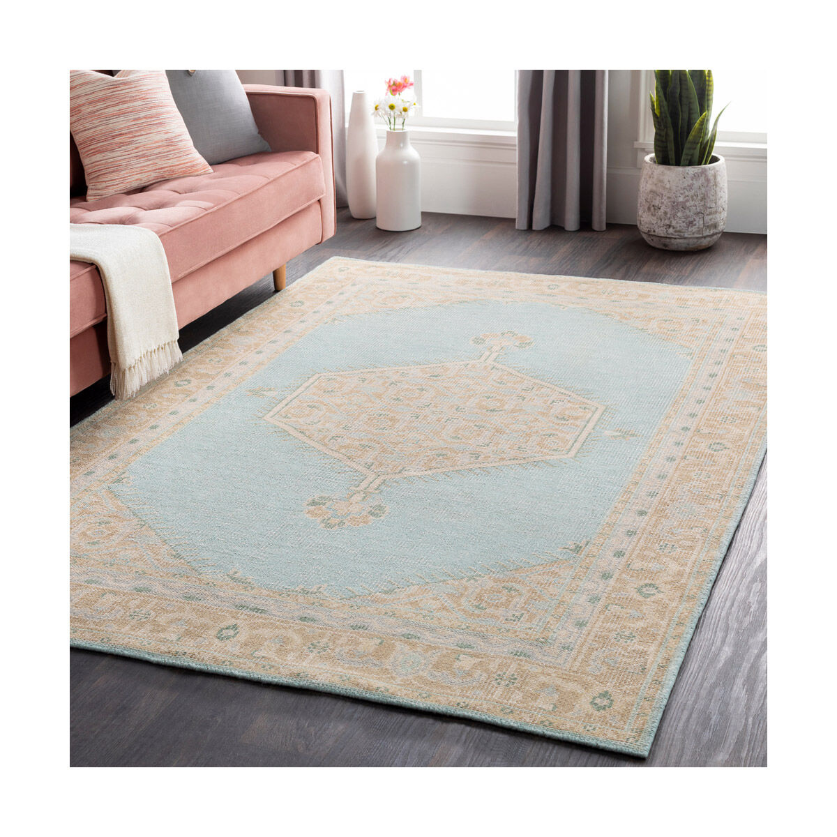 Luella 102 X 66 inch Sage/Tan/Beige/Dark Green/Medium Gray Rugs, Wool