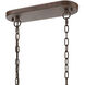 Trey 6 Light 43 inch Sunglow Bronze Linear Chandelier Ceiling Light