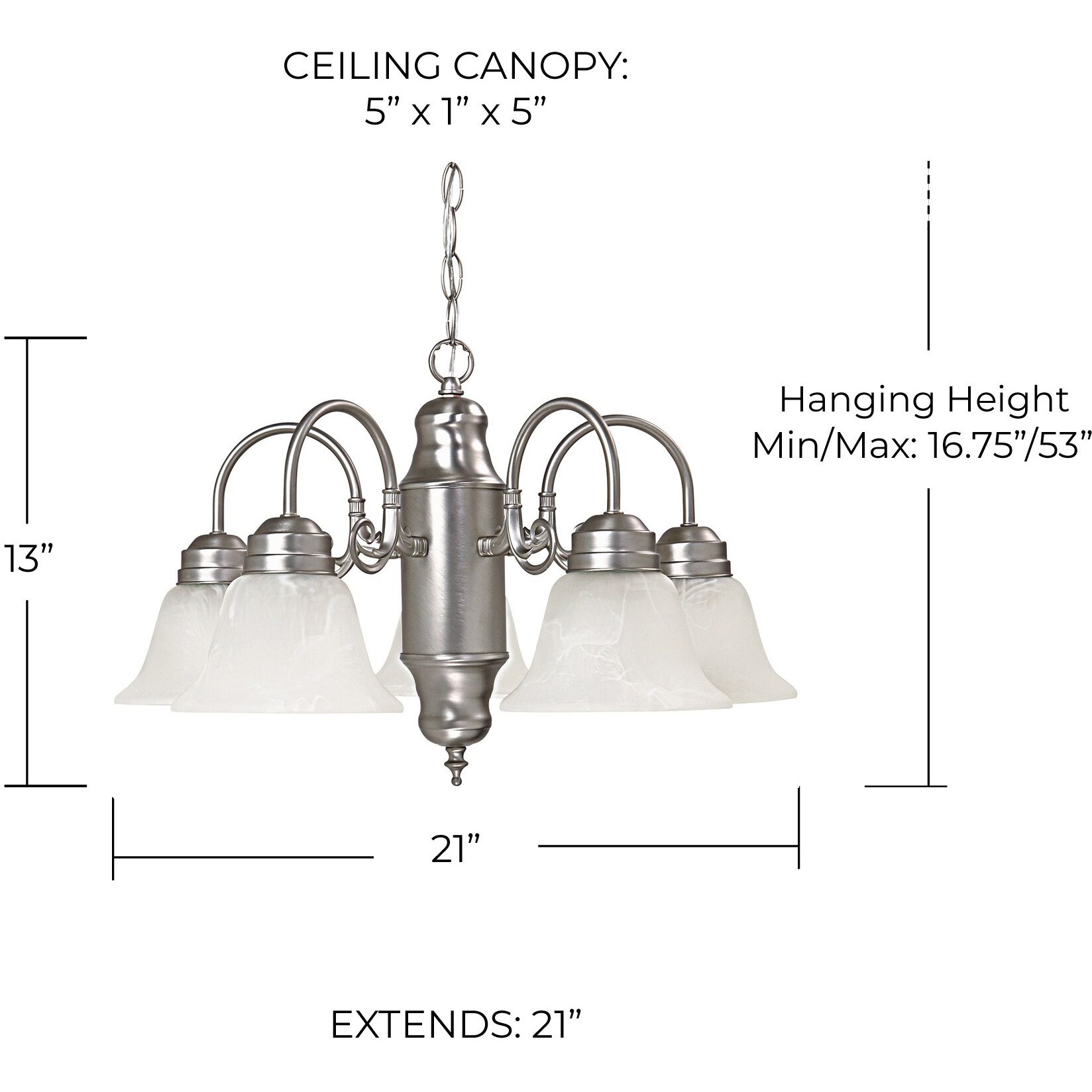 Booker 5 Light 21 inch Burnished Bronze Chandelier Ceiling Light