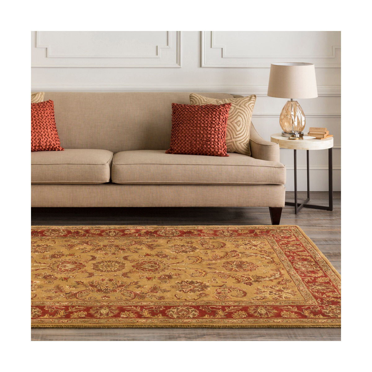 Beverly 132 X 96 inch Burgundy/Tan/Camel/Dark Brown/Khaki Rugs, Wool