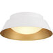 Dorian 2 Light 15 inch White and Gold Flush Mount Ceiling Light