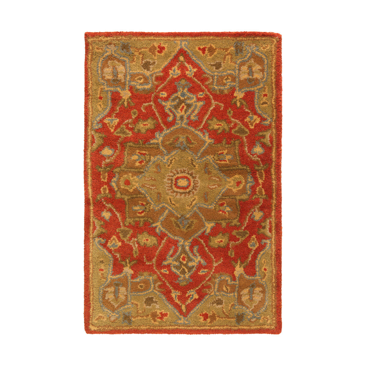 Edda 48 inch Rust/Tan/Camel/Medium Gray Rugs, Wool