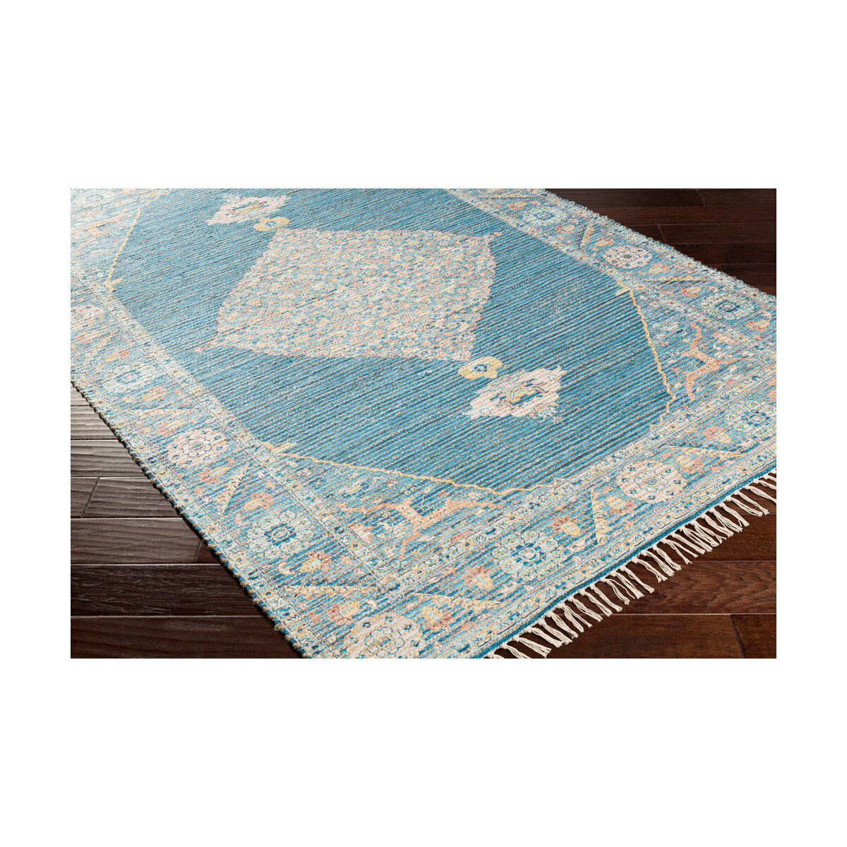 Nelson 90 X 60 inch Aqua/Bright Yellow/White/Peach/Navy Rugs