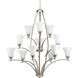 Mackinley 12 Light 38 inch Brushed Nickel Chandelier Ceiling Light