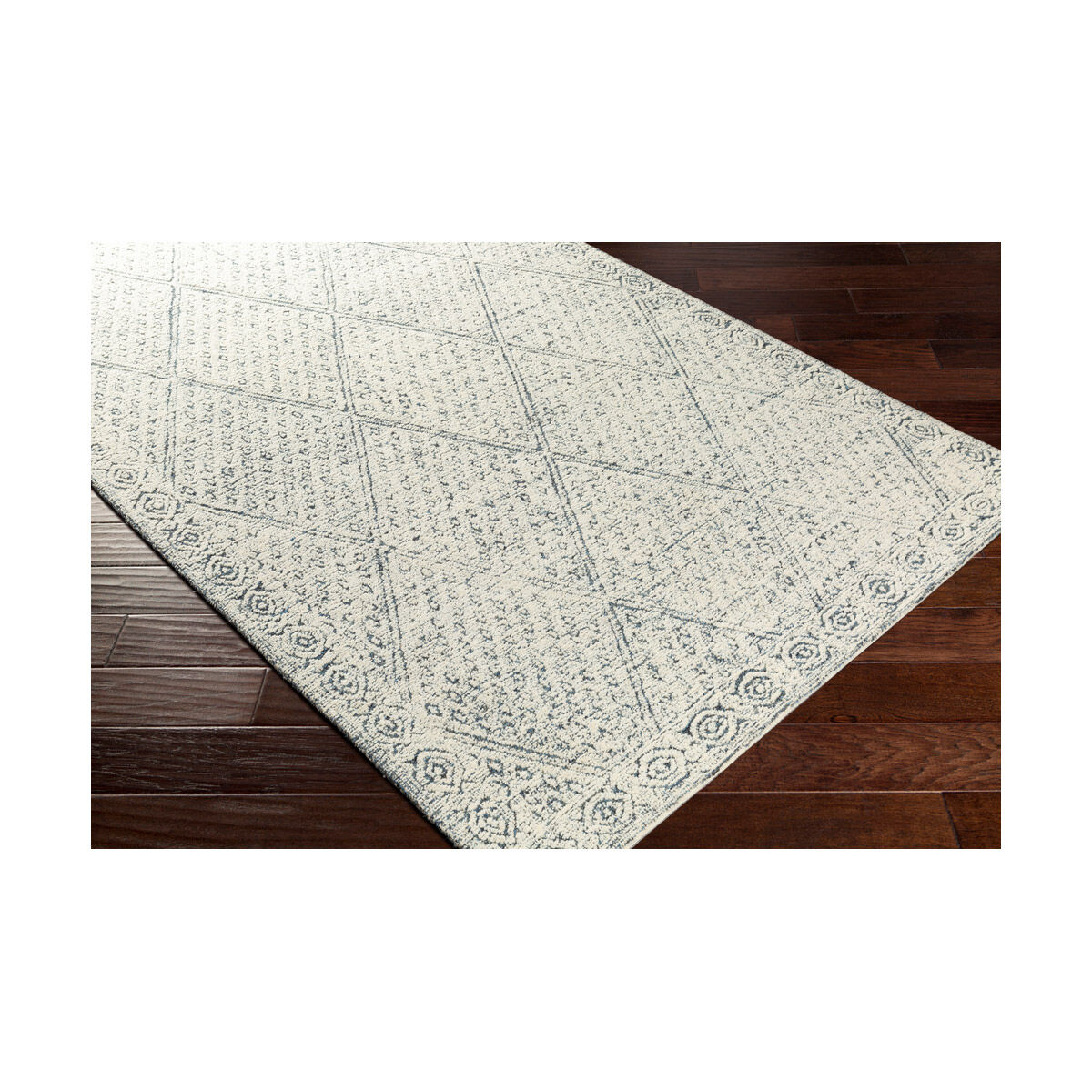 Ellen 36 X 24 inch Navy/Ice Blue/Cream Rugs