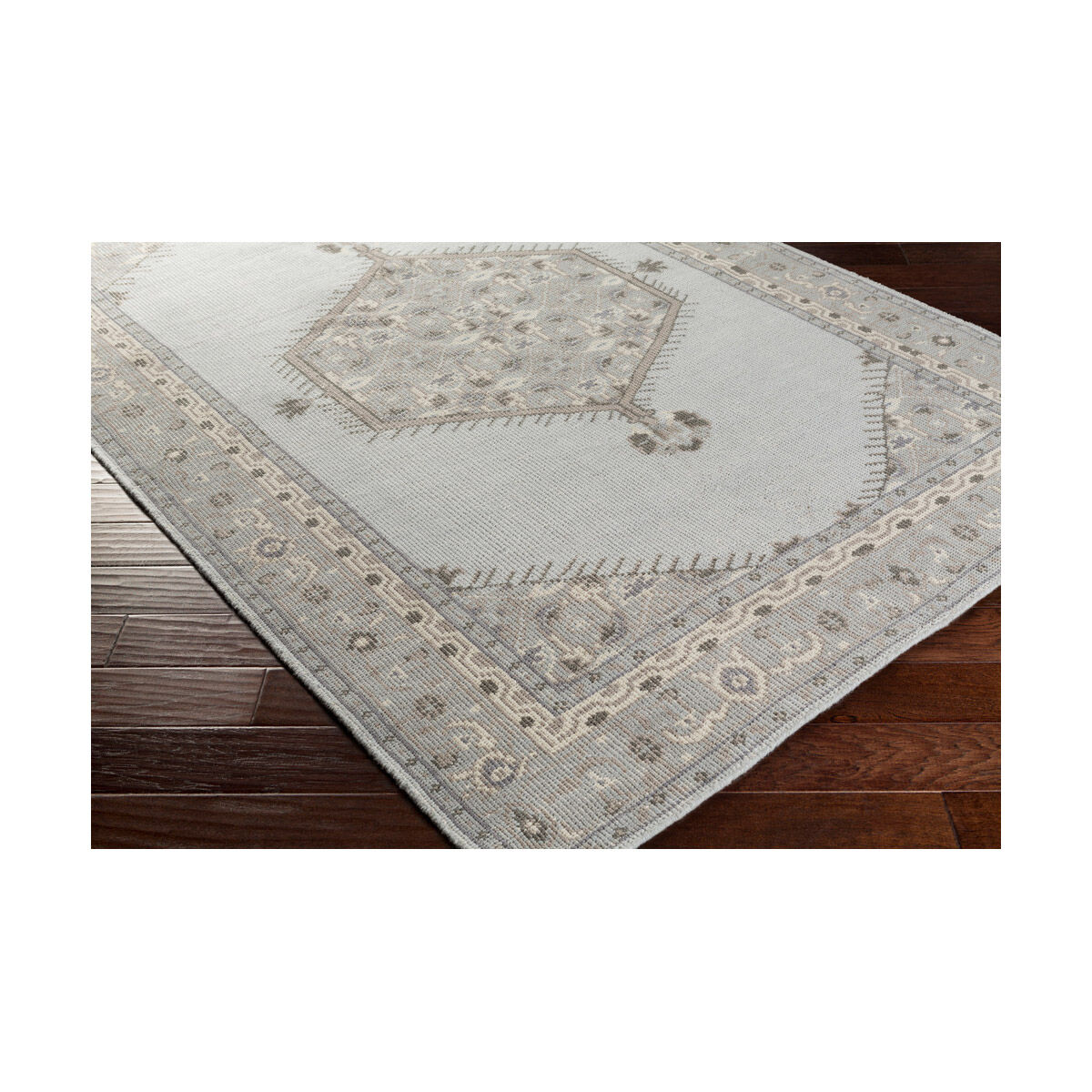 Luella 102 X 66 inch Light Gray/Violet/Black/Charcoal/Taupe Rugs, Wool