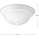 Adelmo 3 Light 15.25 inch White Flush Mount Ceiling Light