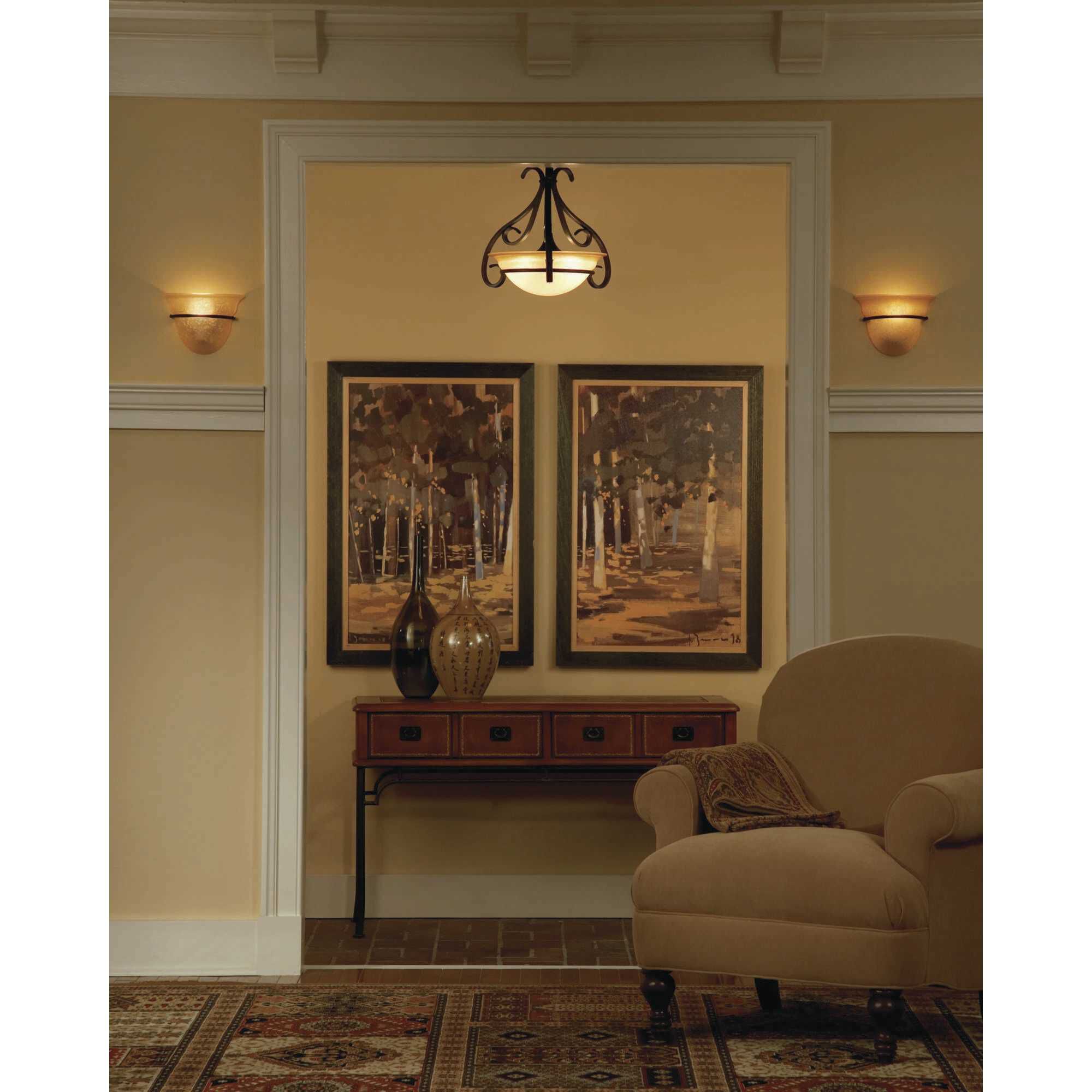 Slade 3 Light 18 inch Forged Bronze Foyer Pendant Ceiling Light