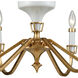 Wyndam 6 Light 30 inch Antique Gold Leaf with White Chandelier Ceiling Light