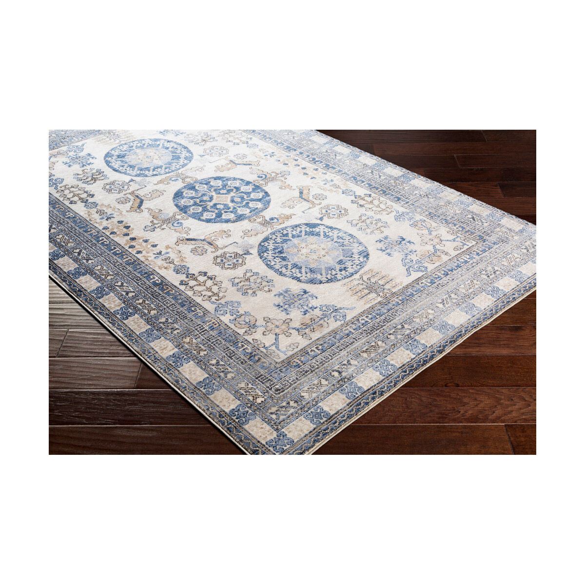 Alton 35 X 24 inch Navy/Bright Blue/Tan/Charcoal/Medium Gray/Beige Rugs