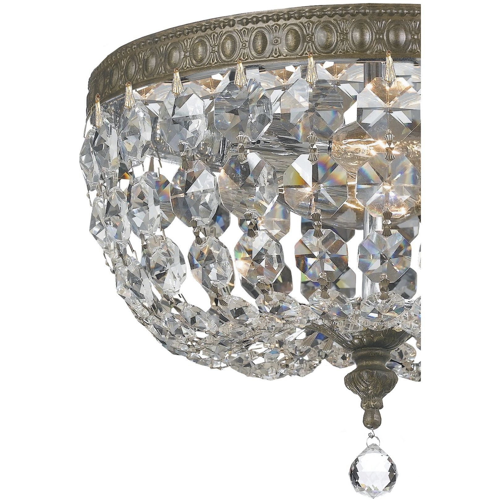 Everett 2 Light 10 inch Bronze Flush Ceiling Light in Gold