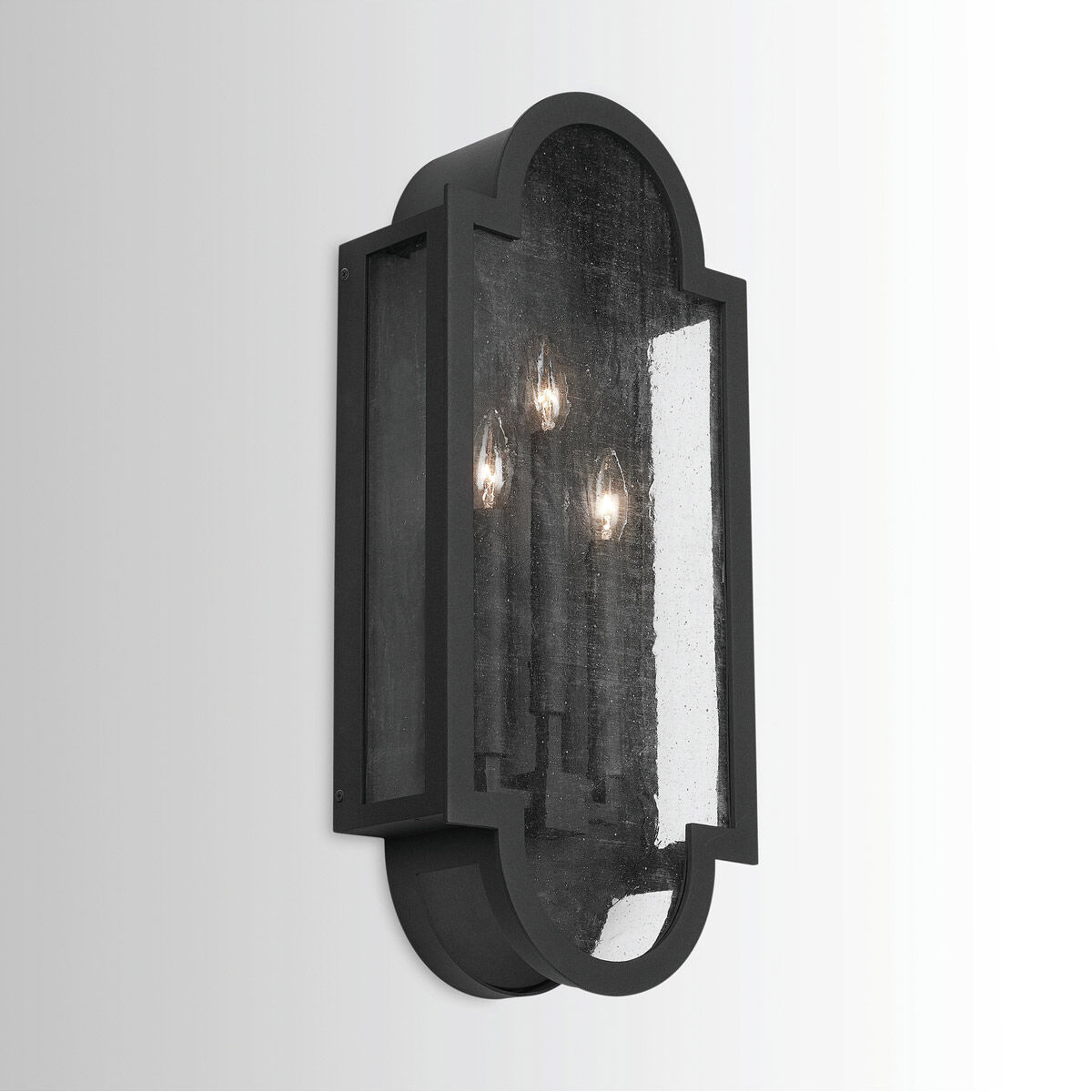 Lindsay 3 Light 25 inch Black Outdoor Wall Mount
