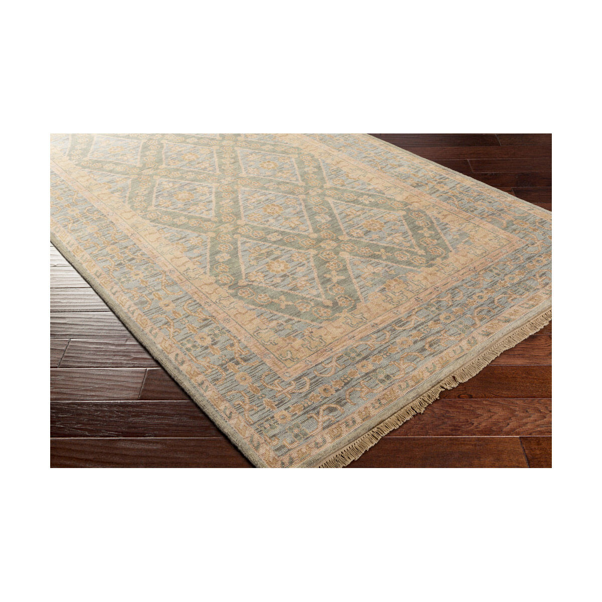 Douglas 36 X 24 inch Sage/Denim/Khaki/Camel Rugs, Wool