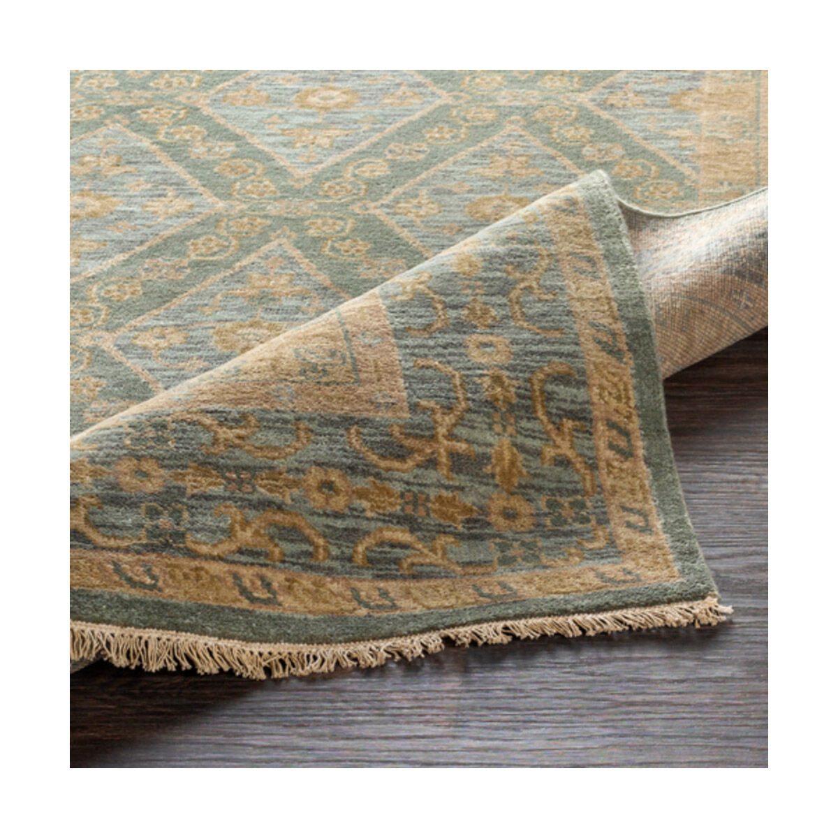 Douglas 36 X 24 inch Sage/Denim/Khaki/Camel Rugs, Wool