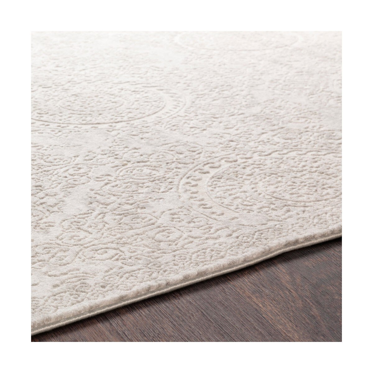 Ainsley 87 X 63 inch Light Gray Rug, Rectangle