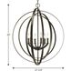 Buster 6 Light 27.75 inch Antique Bronze Foyer Pendant Ceiling Light