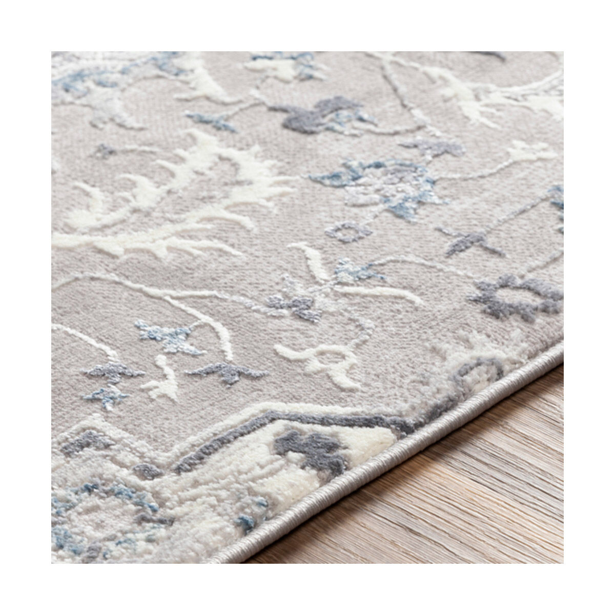 Mirth 35 X 24 inch Medium Gray/Charcoal/Denim/Ivory/Light Gray Rugs