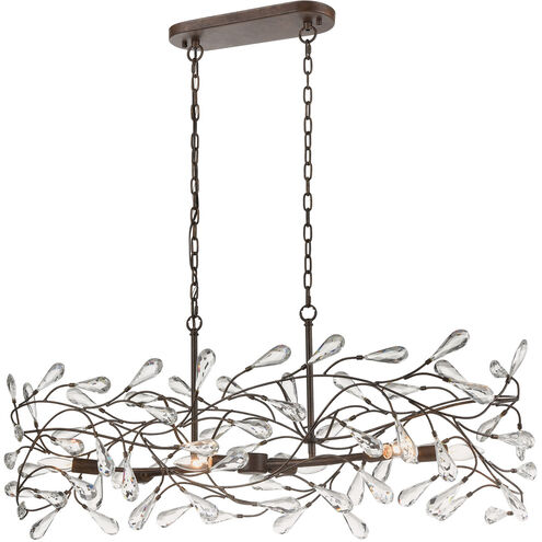 Trey 6 Light 43 inch Sunglow Bronze Linear Chandelier Ceiling Light