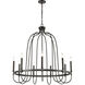 Alma 9 Light 34 inch Matte Black Chandelier Ceiling Light