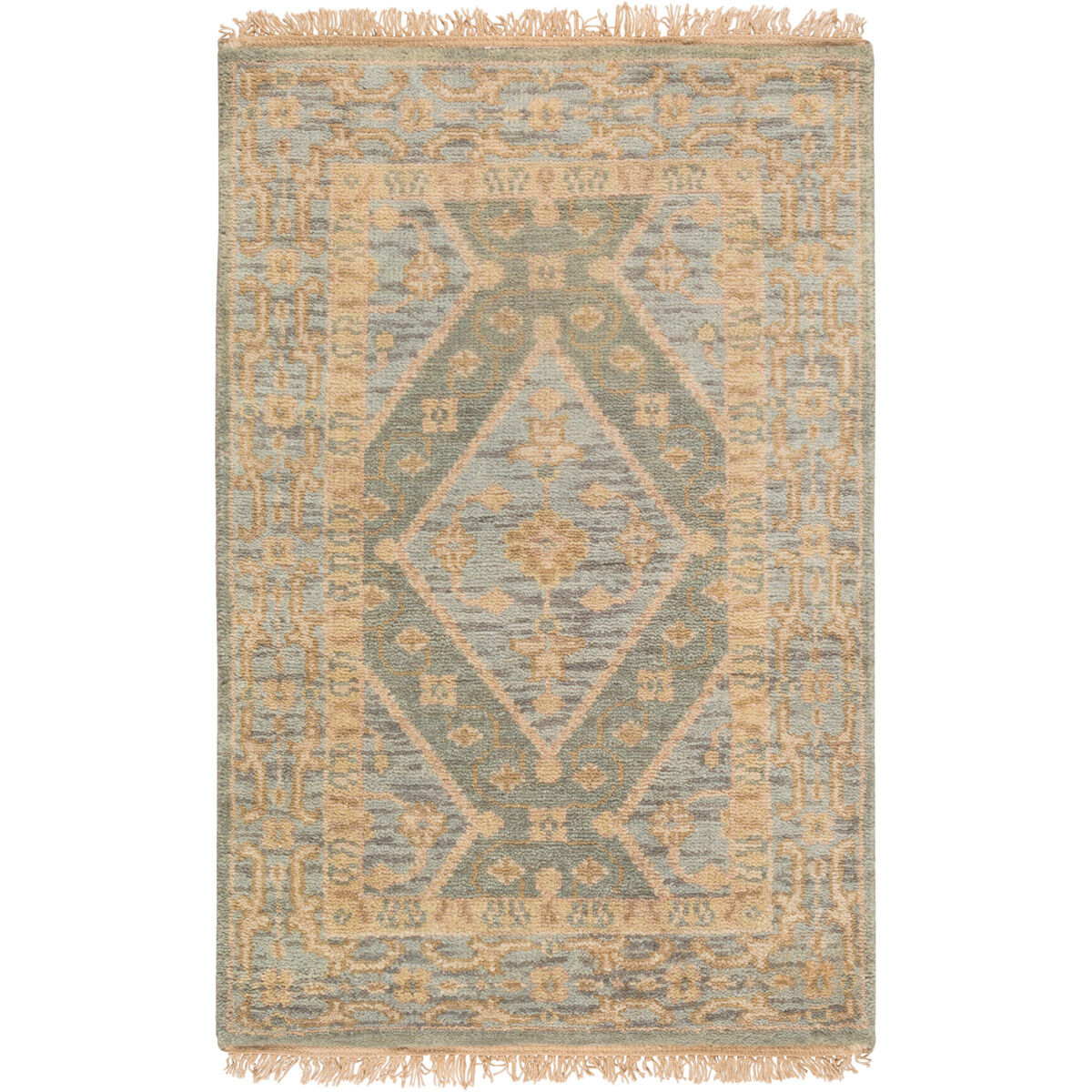 Douglas 36 X 24 inch Sage/Denim/Khaki/Camel Rugs, Wool