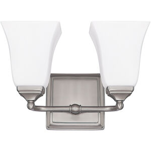 Booker 2 Light 13 inch Brushed Nickel Vanity Light Wall Light