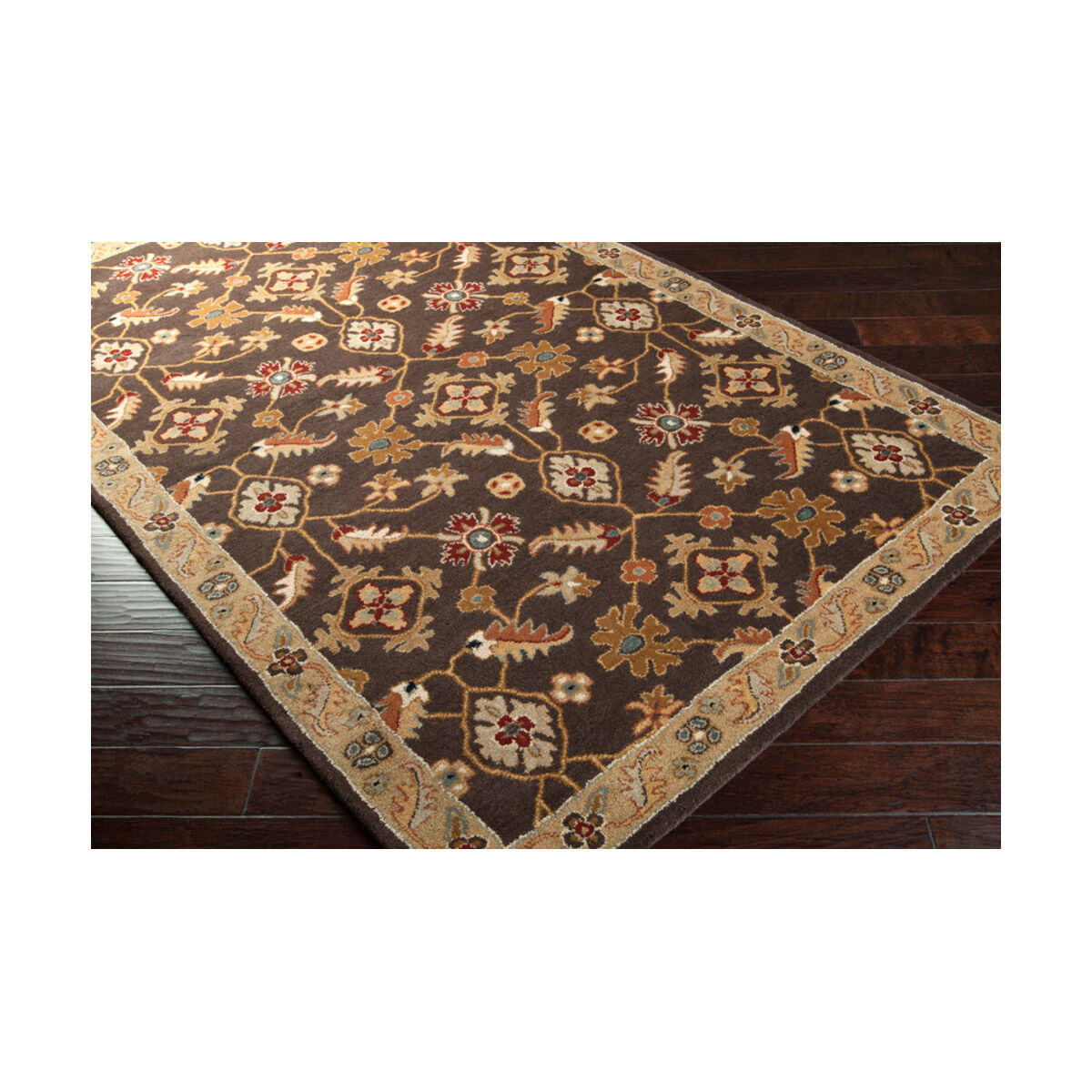 Edda 72 X 48 inch Dark Brown/Camel/Wheat/Khaki/Medium Gray/Rust Rugs, Wool