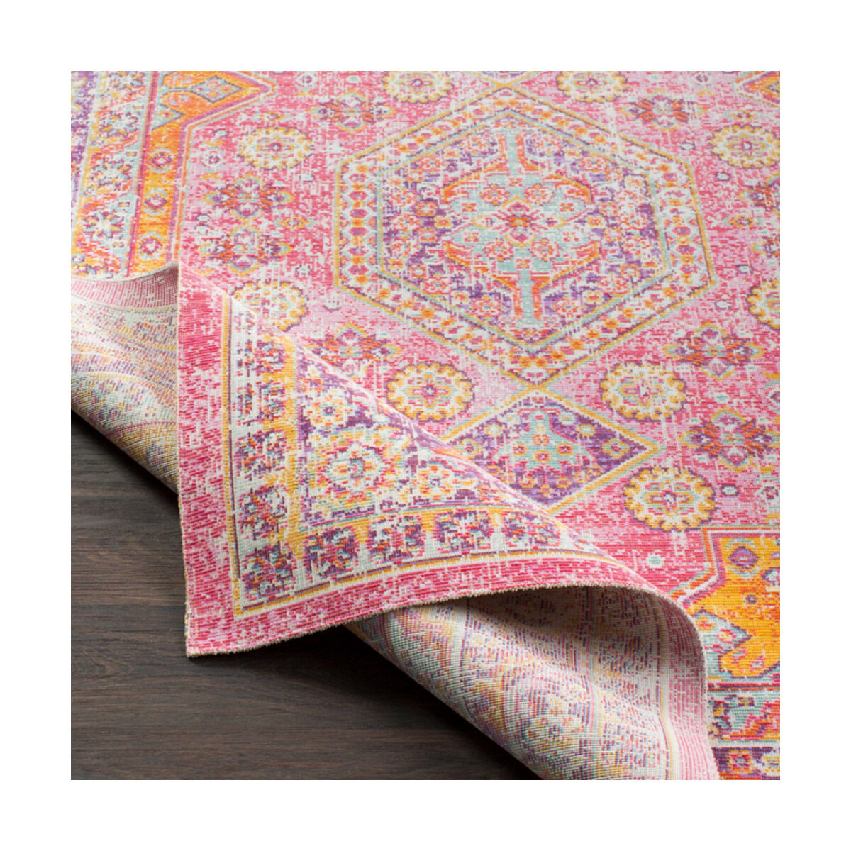 Thora 94 X 36 inch Bright Pink Indoor Runner, Runner