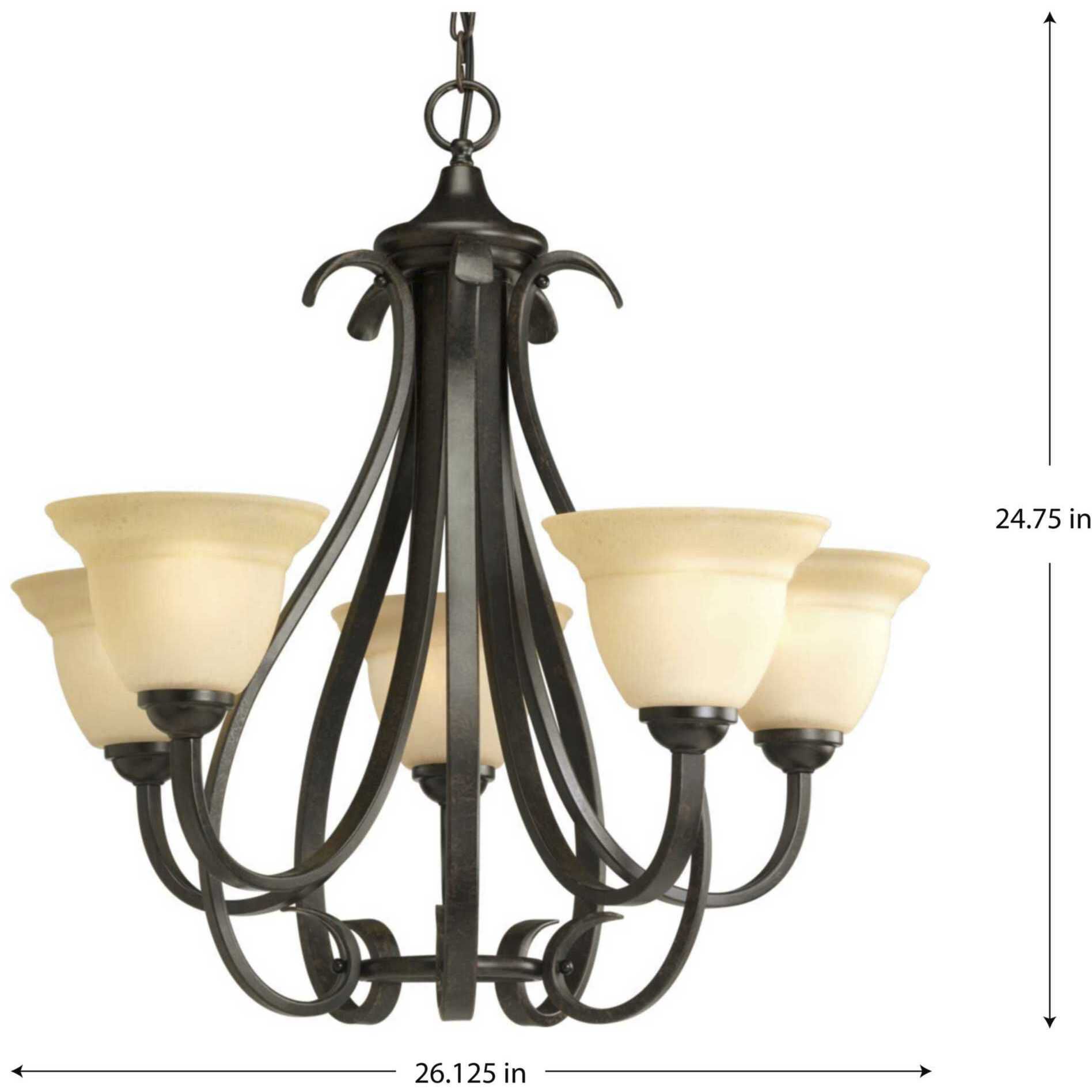 Slade 5 Light 26.13 inch Forged Bronze Chandelier Ceiling Light