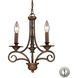 Roscoe 3 Light 12 inch Antique Bronze Chandelier Ceiling Light