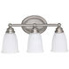Booker 3 Light 16.75 inch Matte Nickel Vanity Light Wall Light