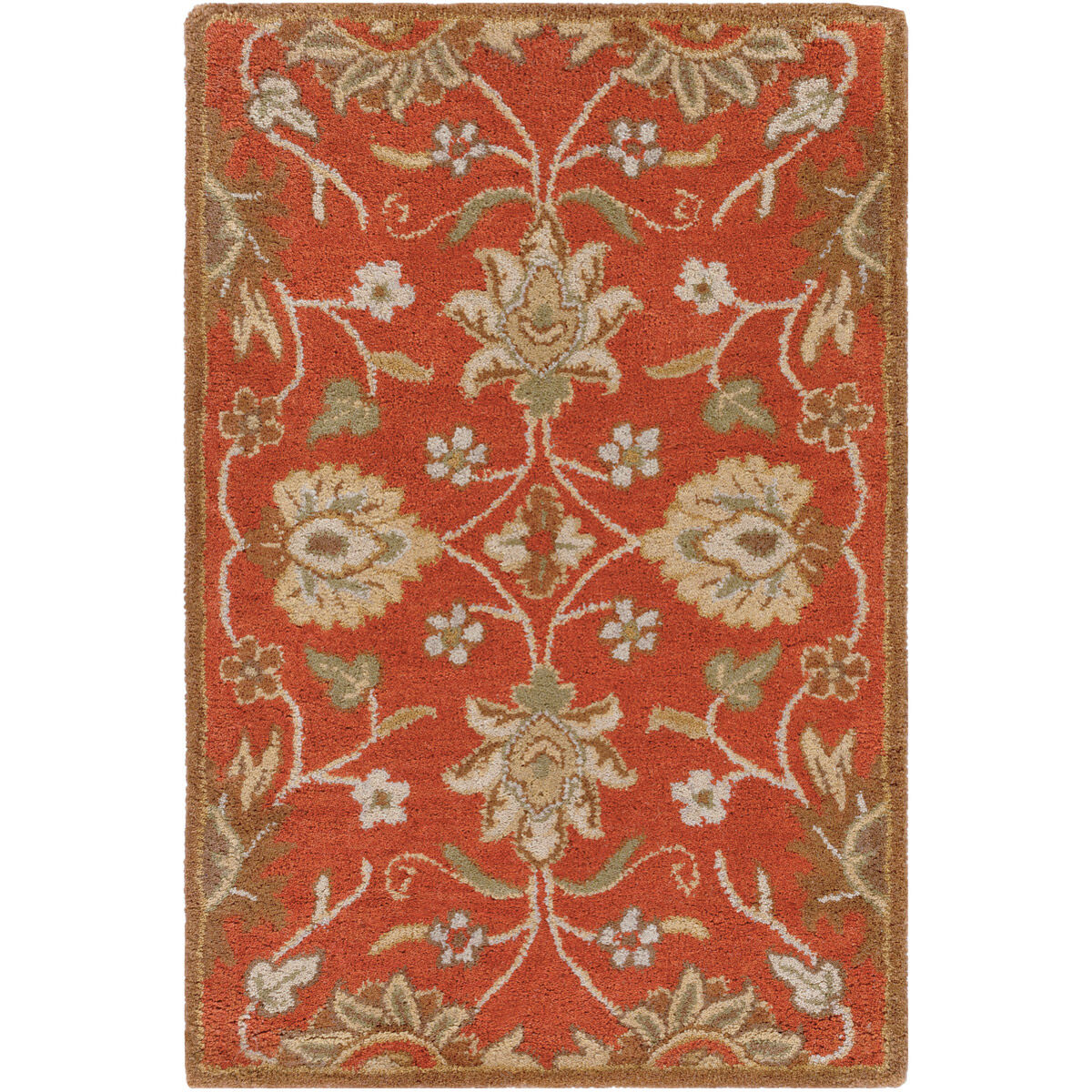 Edda 48 X 48 inch Burnt Orange/Khaki/Tan/Camel/Dark Brown/Olive Rugs, Wool