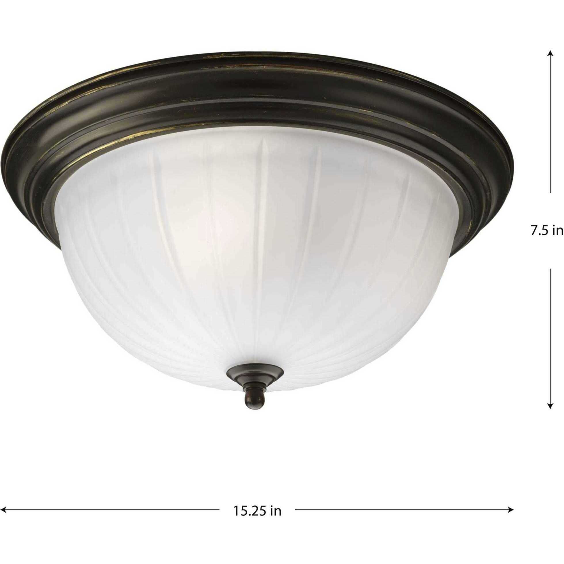 Skeet 3 Light 15.25 inch Antique Bronze Flush Mount Ceiling Light