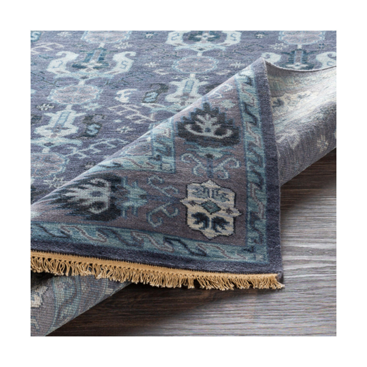 Douglas 96 inch Navy/Dark Purple/Aqua/Pale Blue Rugs, Wool