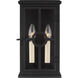 Leyna 2 Light 12.13 inch Textured Black Outdoor Wall Lantern