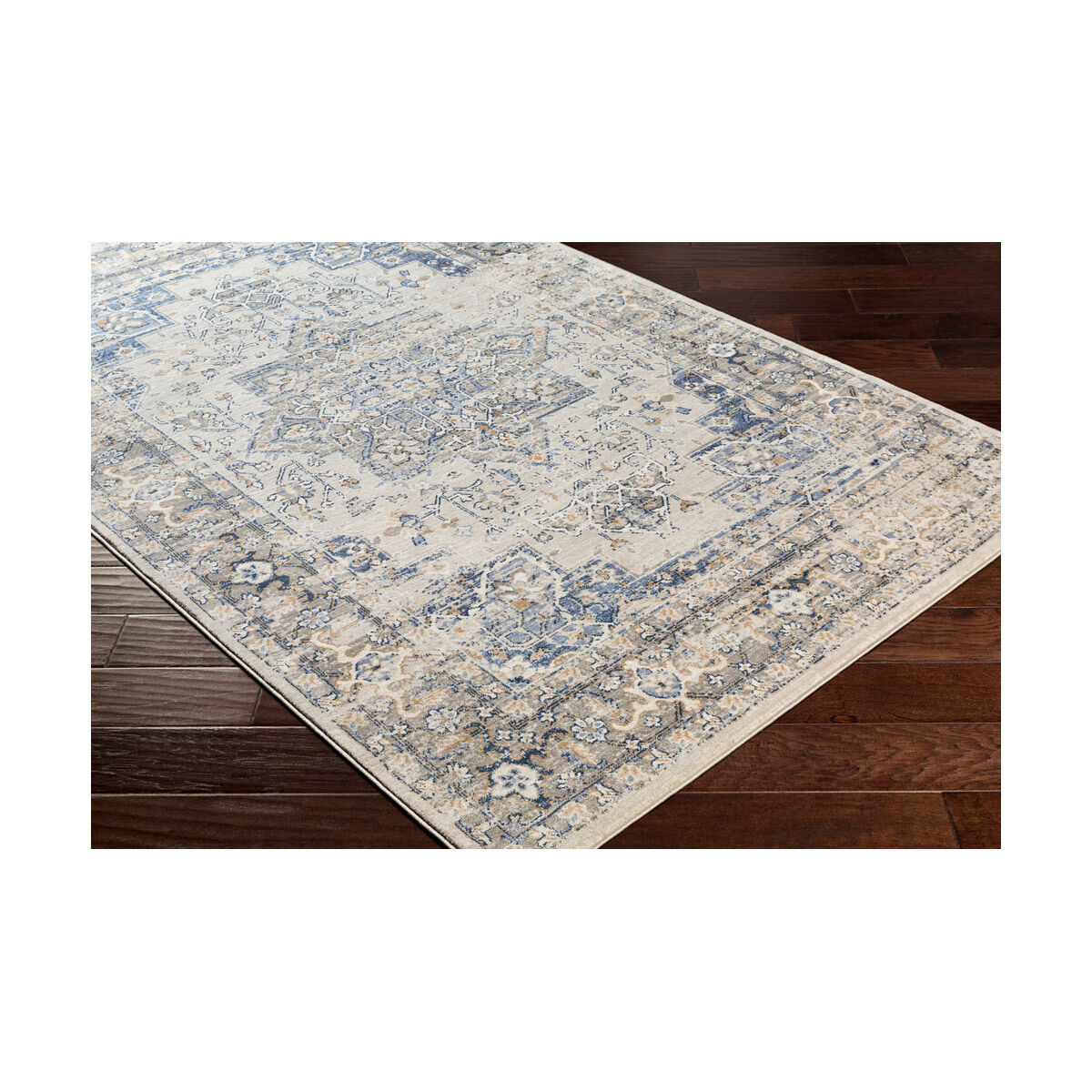 Alton 87 X 63 inch Navy/Bright Blue/Medium Gray/Tan/White Rugs