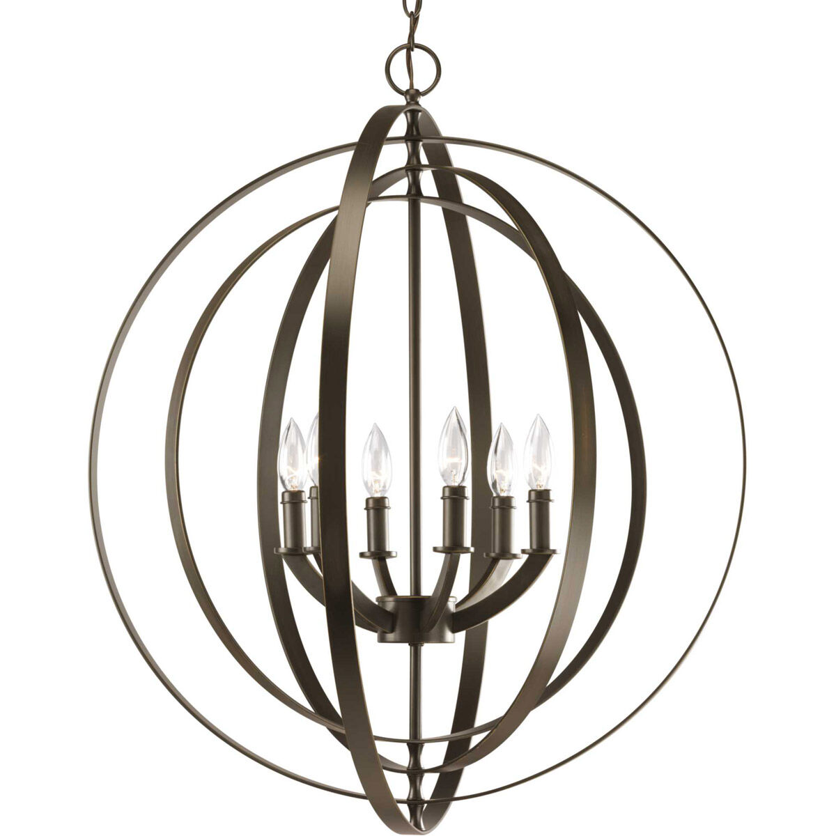 Buster 6 Light 27.75 inch Antique Bronze Foyer Pendant Ceiling Light