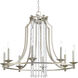Wayland 8 Light 36 inch Silver Ridge Chandelier Ceiling Light, Design Series