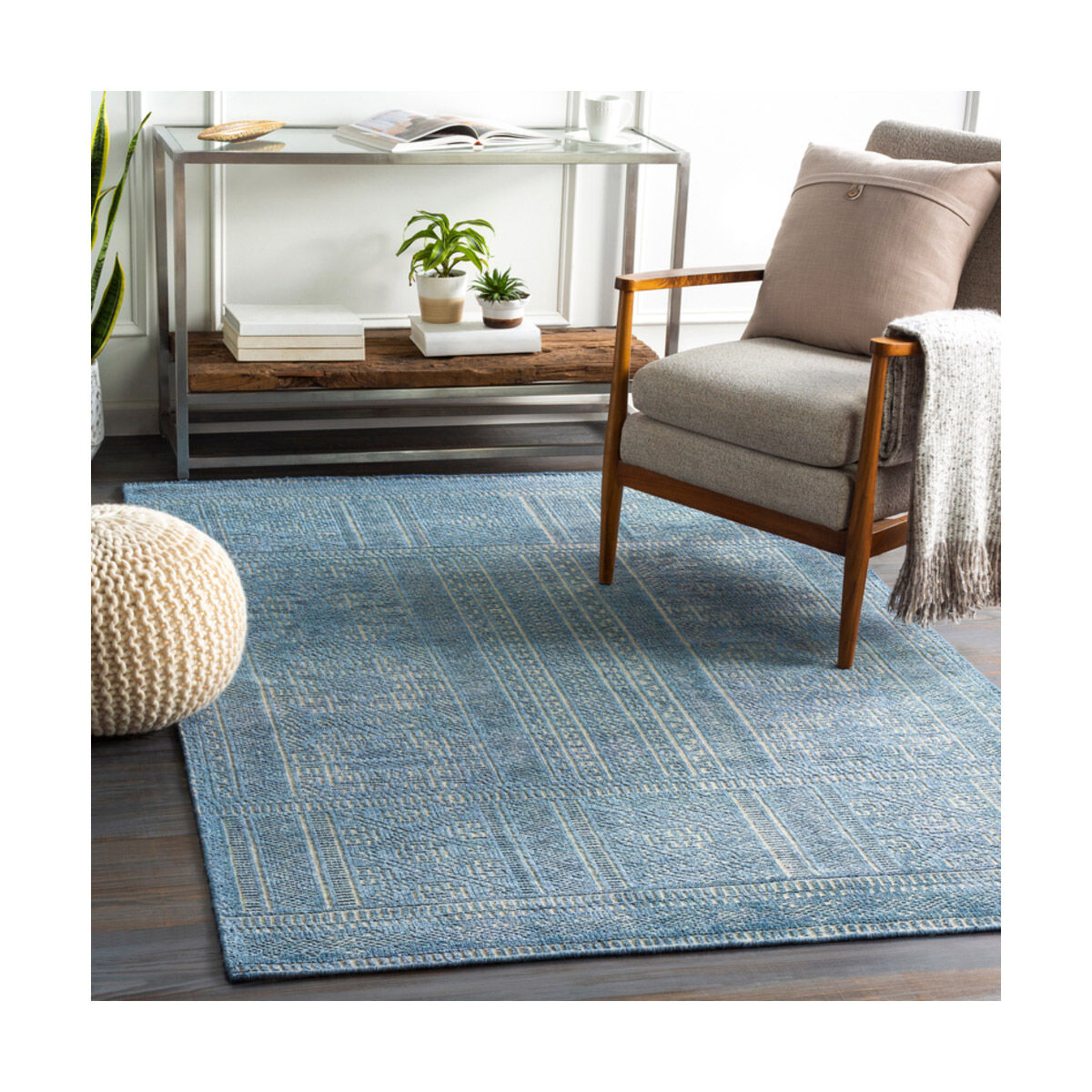 Sylvia 36 X 24 inch Denim/Khaki Rugs