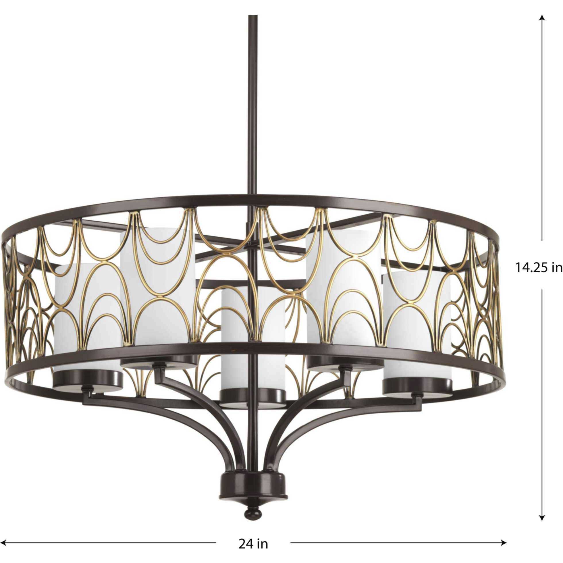 Adalbert 5 Light 24 inch Antique Bronze Chandelier Ceiling Light