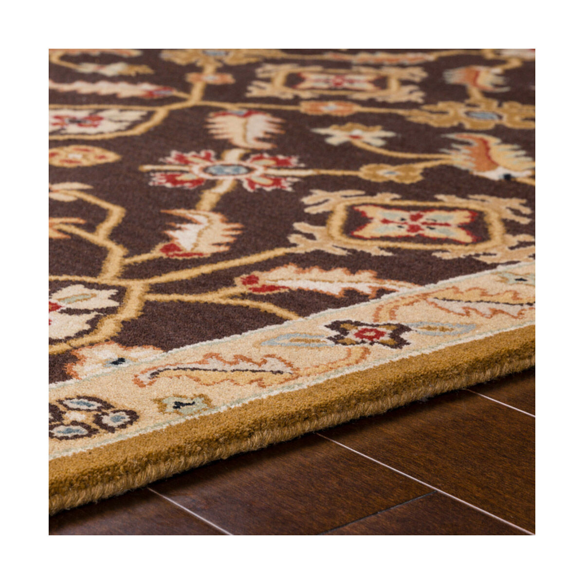 Edda 72 X 48 inch Dark Brown/Camel/Wheat/Khaki/Medium Gray/Rust Rugs, Wool