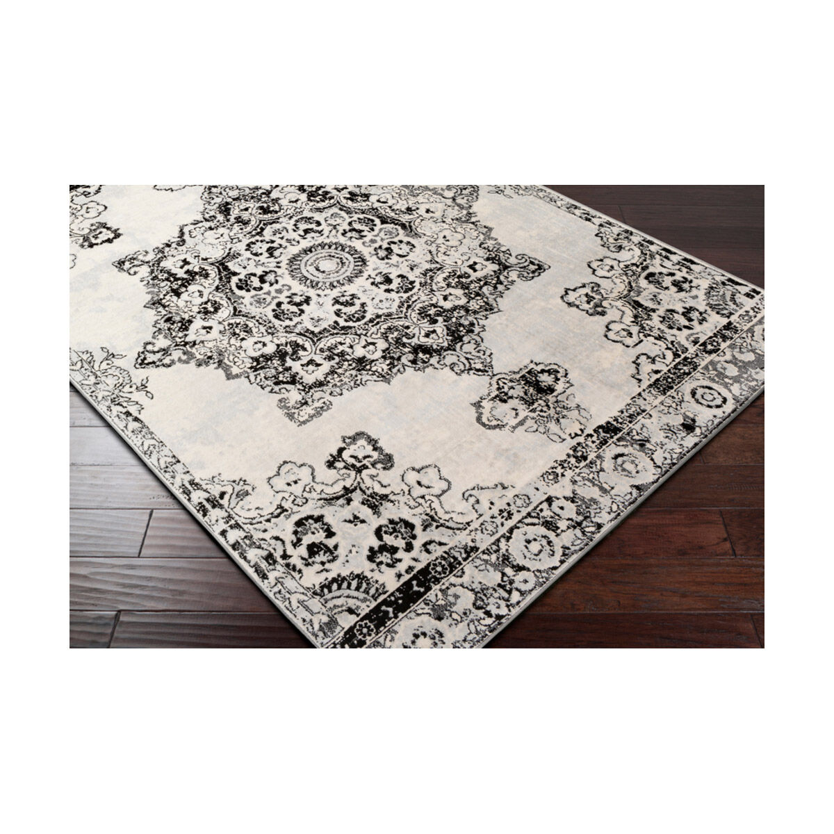 Creighton 87 X 63 inch Silver Gray/Medium Gray/Cream/Black Rugs