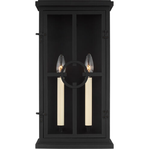 Leyna 2 Light 18 inch Textured Black Outdoor Wall Lantern