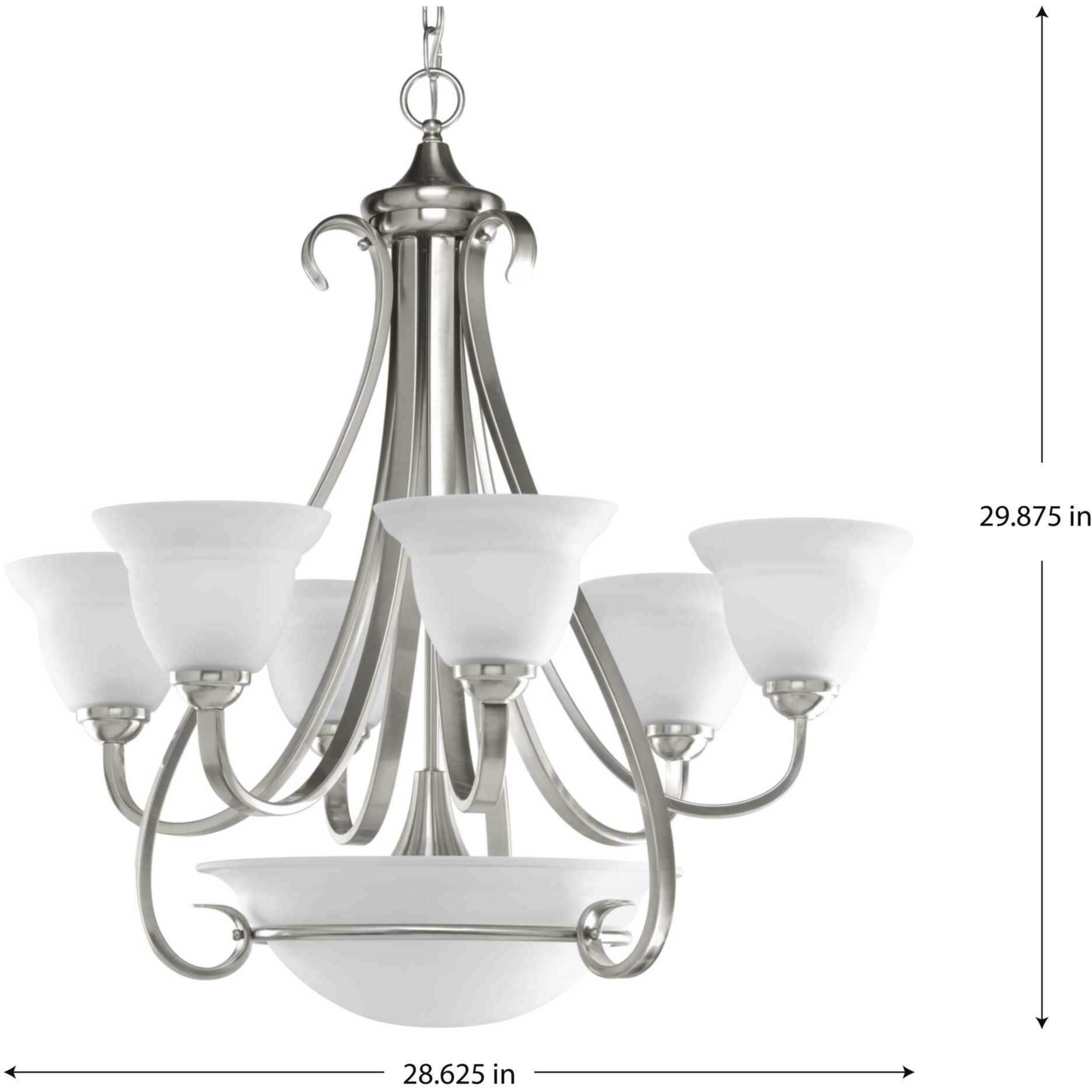 Slade 6 Light 28.63 inch Brushed Nickel Chandelier Ceiling Light