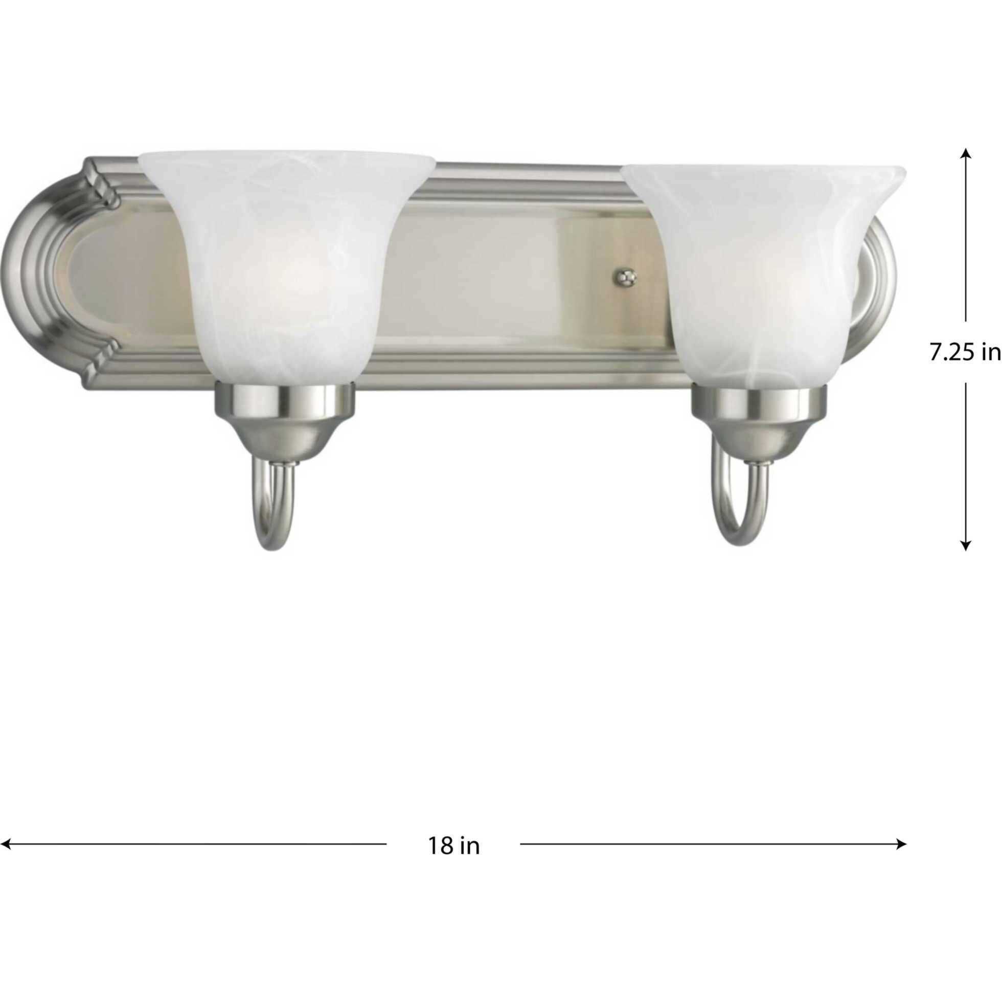 Verity 2 Light 18 inch Brushed Nickel Bath Vanity Wall Light