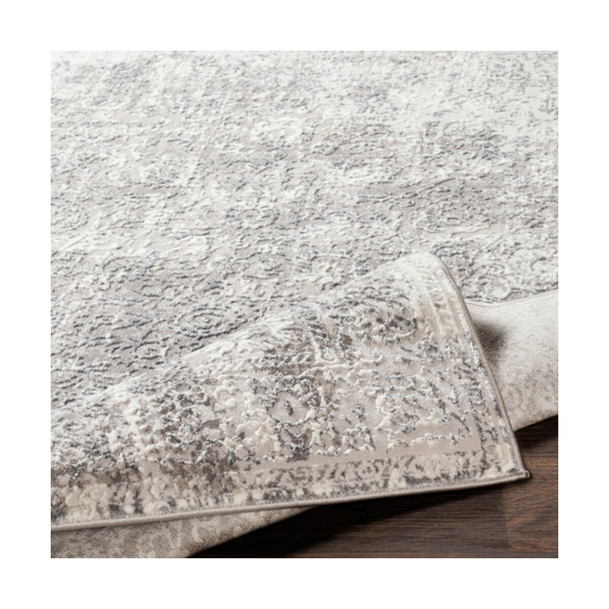 Mirth 35 X 24 inch Charcoal/Light Gray/Ivory/Medium Gray Rugs, Rectangle